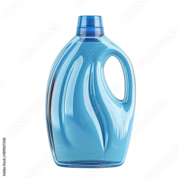 Obraz Transparent blue bottle with no background seen