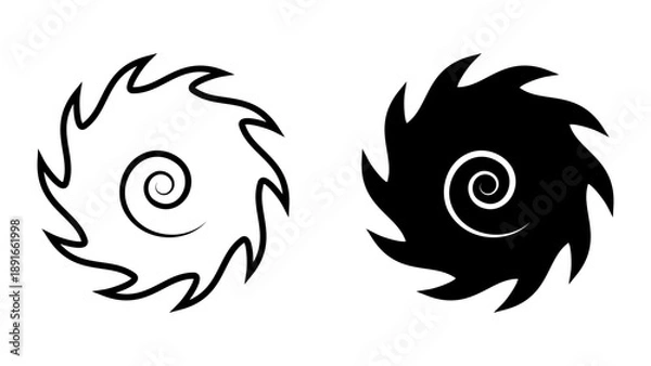 Obraz Hurricane icon set.  vector illustration on blank background