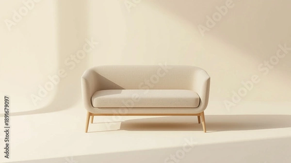 Obraz Minimalist modern sofa in soft lighting environment