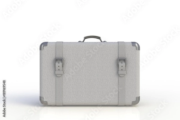 Fototapeta Suitcase of a traveler isolated on white background, 3D rendering