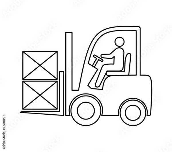 Obraz Ikona wózka widłowego