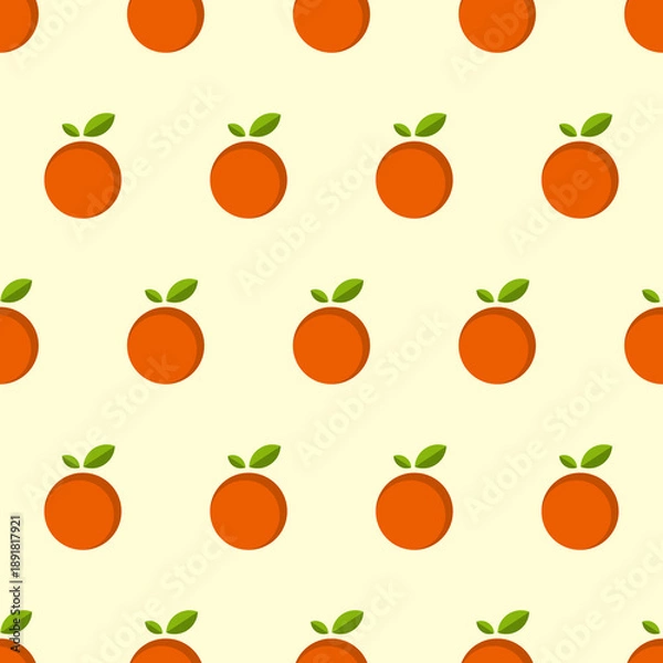 Obraz Simple Orange Fruits Seamless Pattern Design