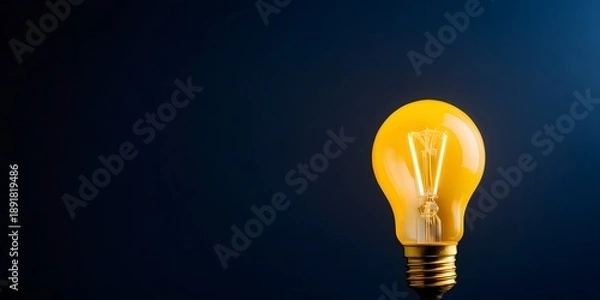 Obraz Light yellow Bulb Idea Concept for Business, Creativity, Innovation and Problem Solving