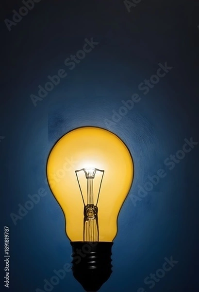 Obraz Light yellow Bulb Idea Concept for Business, Creativity, Innovation and Problem Solving