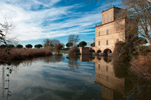 Fototapeta Prace hydrauliczne w delcie Padu