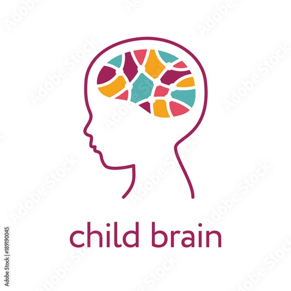 Obraz Child brain icon. Brain research concept