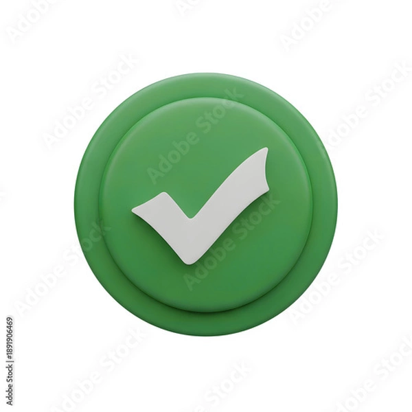 Fototapeta Green checkmark button isolated on transparent background