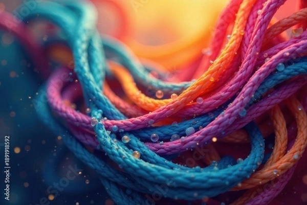 Obraz Interwoven lines, colorful abstract forms, soft focus, texture, background, tone