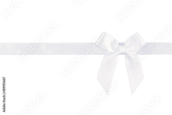 Obraz White ribbon bow isolated on white background