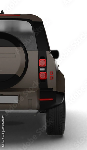 Obraz Brown Modern SUV Full Rear Right Half Section 3D Render