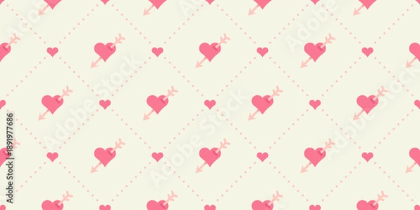 Obraz Heart Arrow Seamless Pattern Valentine Background