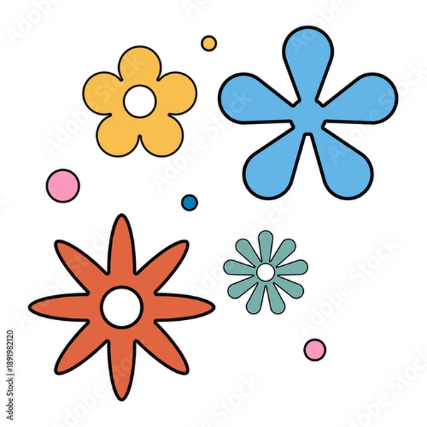 Obraz Retro Flower Vector Illustration 