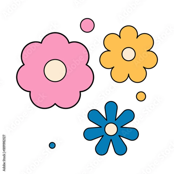 Obraz Retro Flower Vector Illustration 