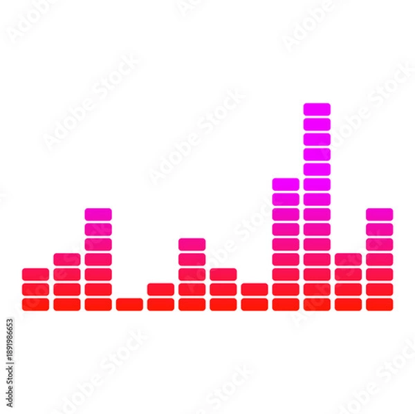 Obraz Colorful Audio Equalizer Bar Vector Illustration
