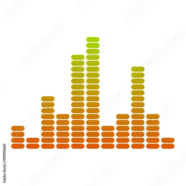 Obraz Colorful Audio Equalizer Bar Vector Illustration