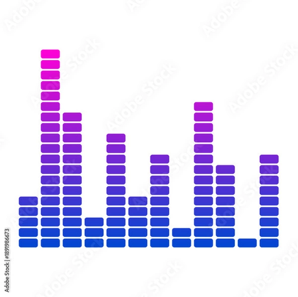 Obraz Colorful Audio Equalizer Bar Vector Illustration