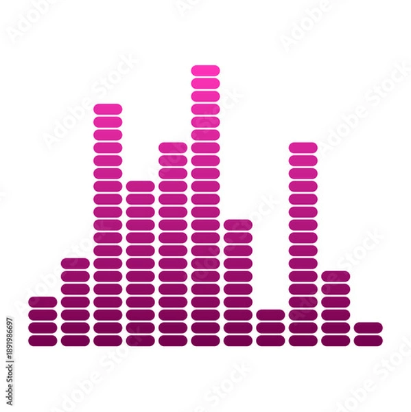 Obraz Colorful Audio Equalizer Bar Vector Illustration