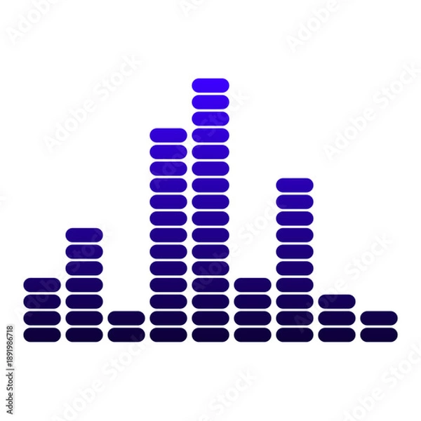 Obraz Colorful Audio Equalizer Bar Vector Illustration