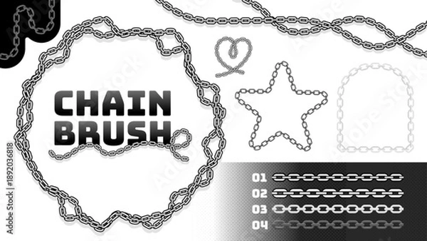 Obraz 鎖モチーフのチェーンブラシ素材