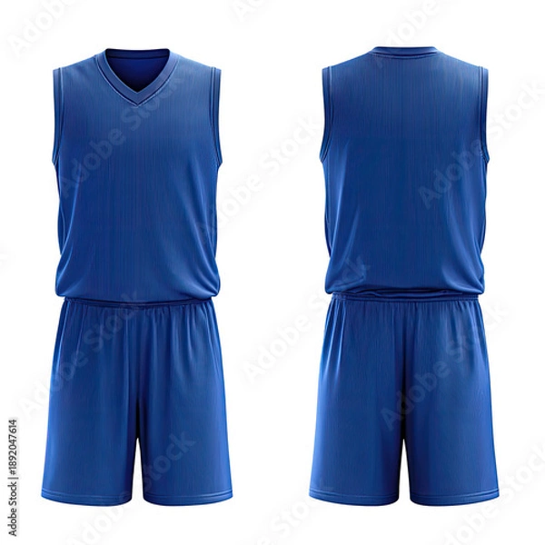 Obraz Blue basketball uniform, front & back view