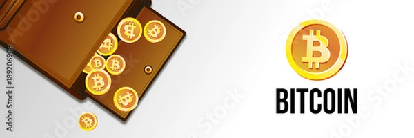 Obraz Banner Brieftasche mit Bitcoins