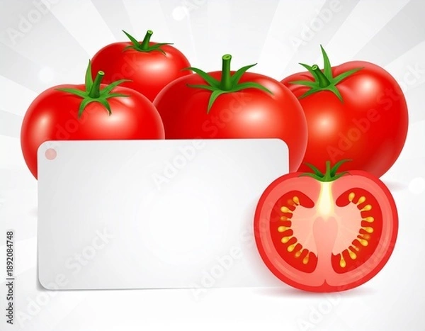 Obraz 真っ赤なトマトのプライスカード