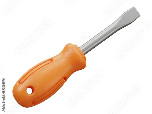 Obraz Single orange handled flathead screwdriver