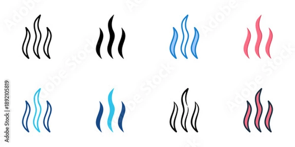 Obraz Heat icons set multiple style collection. Editable stroke 
