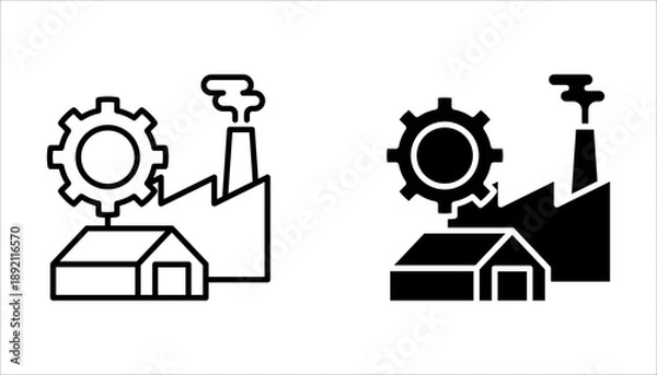 Obraz factory icon set, vector illustration on white background.