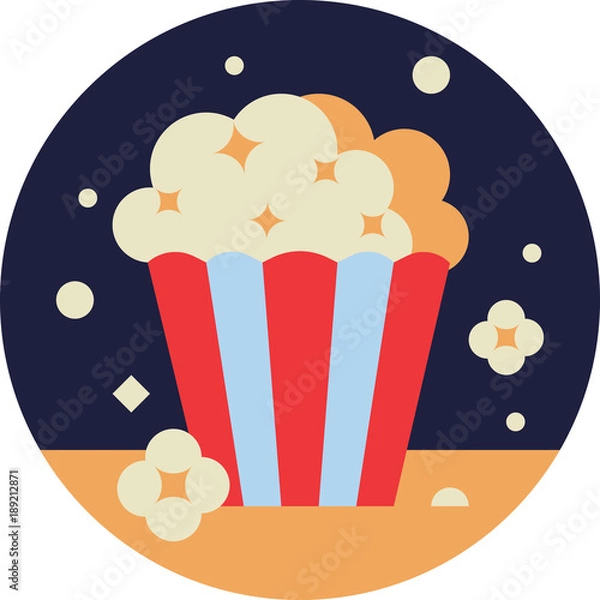 Obraz Popcorn Bucket in Flat Style