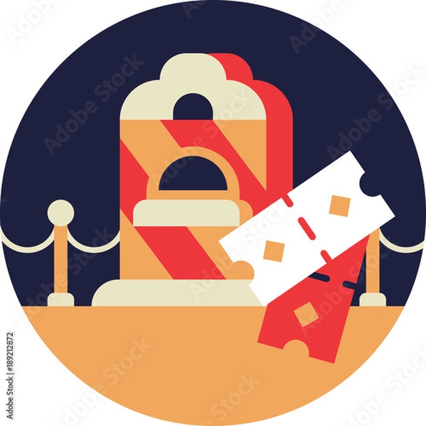 Obraz Cinema Ticket Office Icon in Flat Style