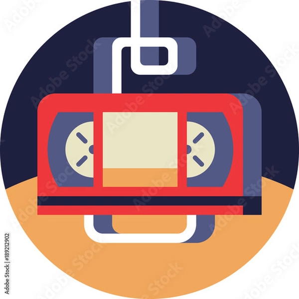 Obraz Video Tape Icon in Flat Style