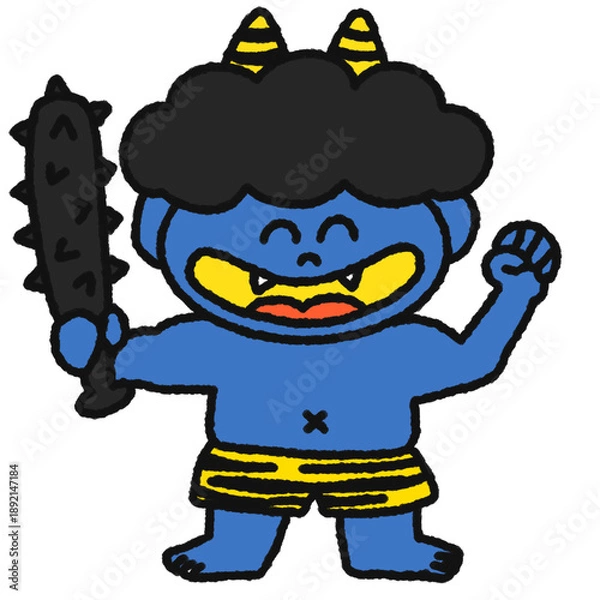 Obraz 金棒を持った青鬼