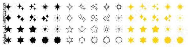Obraz キラキラ・星のアイコン大量セット（ベクター）