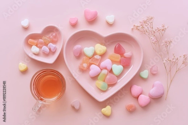 Obraz Heart Candy Flat Lay