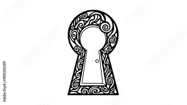 Obraz Ornate keyhole design with swirling patterns