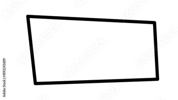 Fototapeta Simple black framed rectangle on white background