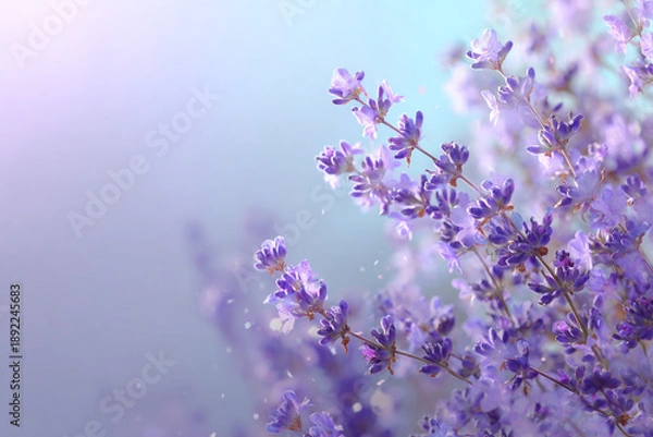 Obraz やさしい光に照らされたラベンダー