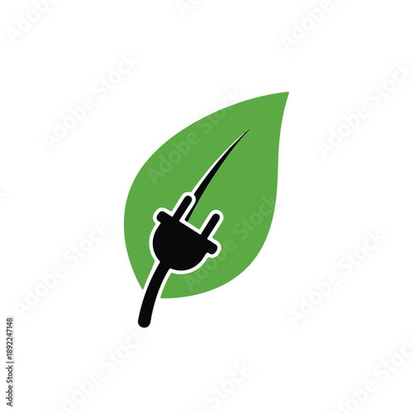 Obraz Electric Plug and Leaf Concept