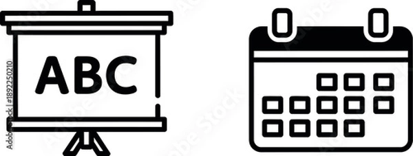 Obraz Presentation board and calendar icon