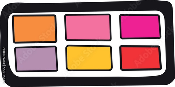 Obraz Eye Shadow Palette with Brush Vector Design