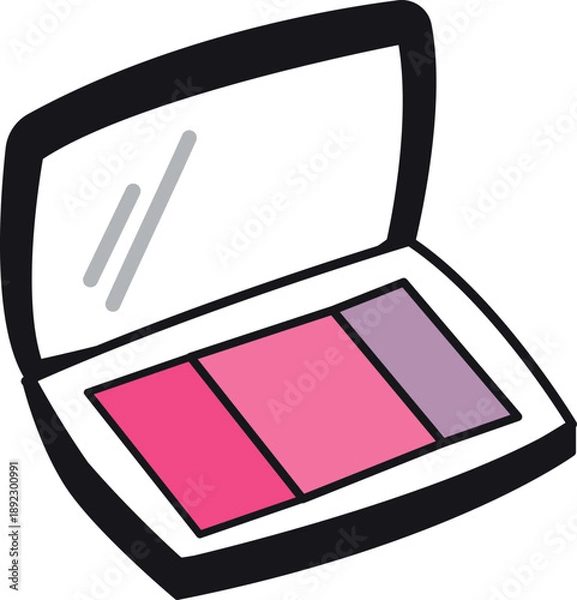 Obraz Hand Drawn Eye Shadows with Mirror Make up Vector Design