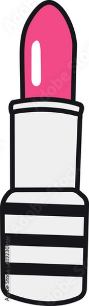 Obraz Pink Lipstick Hand Drawn Vector Design