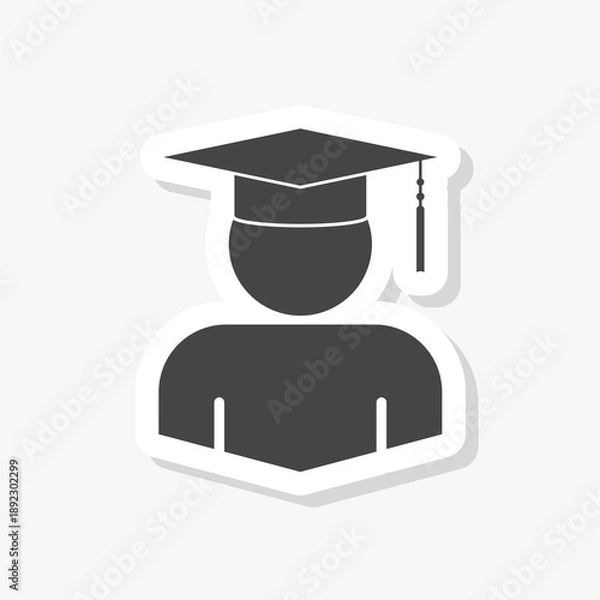Obraz Student icon sticker isolated on gray background