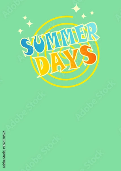 Obraz Summer days poster, green background.	