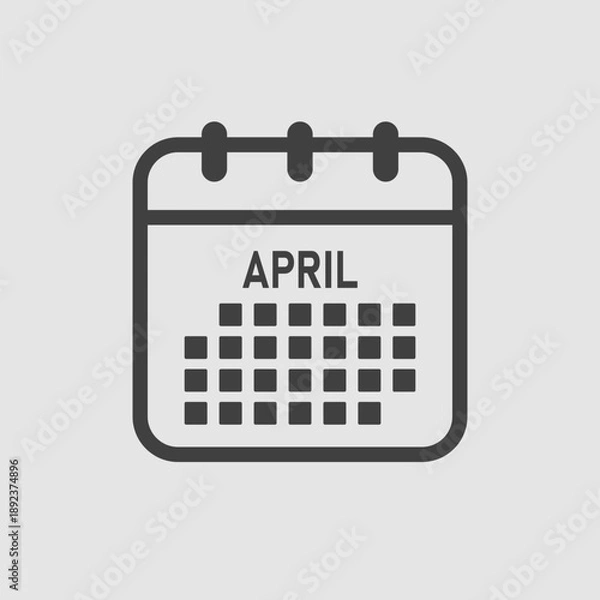 Obraz Vector template icon page calendar, month April