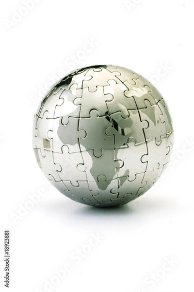 Fototapeta Globe puzzle showing the world