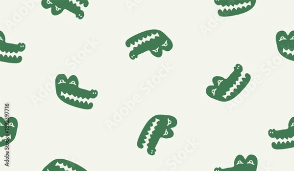 Fototapeta Cute crocodile pattern background vector design