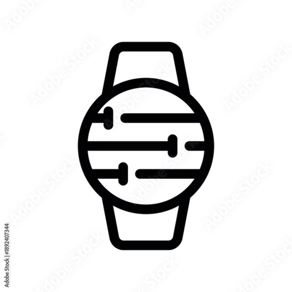 Obraz Smartwatch Audio Settings Icon Featuring Equalizer Sliders