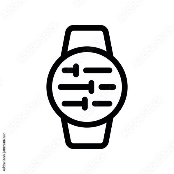 Obraz Digital Watch Interface Icon with Control Levels and Sliders